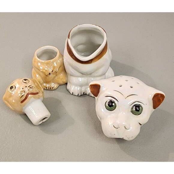 Vtg Bonzo Dog Puppy Salt Pepper Shaker Condiment Set Lusterware Japan - Picture 3 of 7